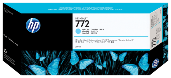 HP 772 300-ml Light Cyan Designjet Ink Cartridge