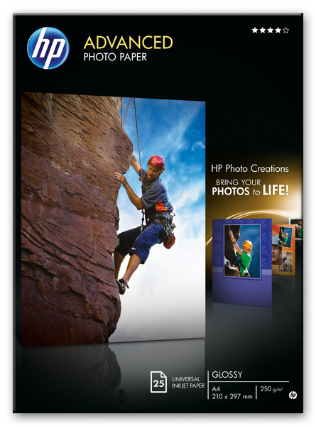HP Advanced Glossy Photo Paper-25 sht/210 x 297 mm