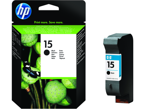 HP 15 Black Ink Cartridge, EMEA, front
