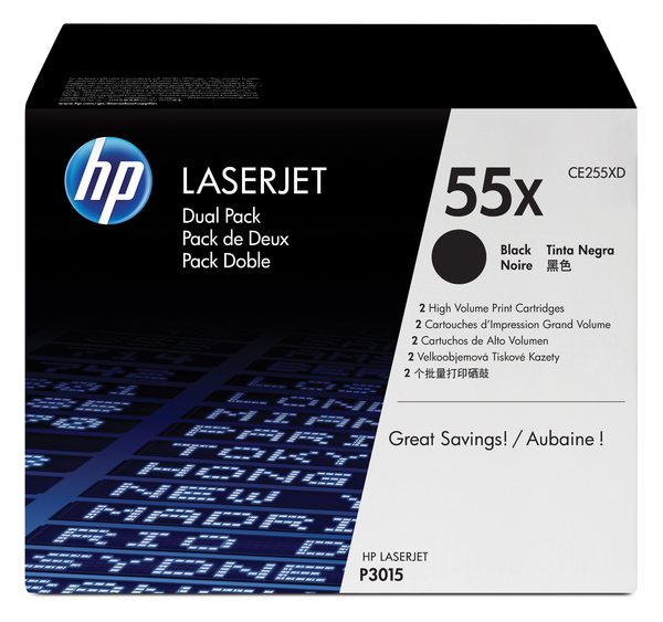 HP LaserJet CE255X Dual Pack Black Print Cartridges