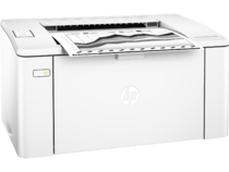 HP LaserJet Pro M102w, Right facing, with output
