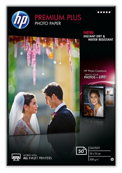 HP Premium Plus Glossy Photo Paper-50 sht/10 x 15 cm