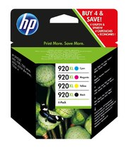 HP 920XL Combo-pack Black/Cyan/Magenta/Yellow Officejet Ink Cartridges