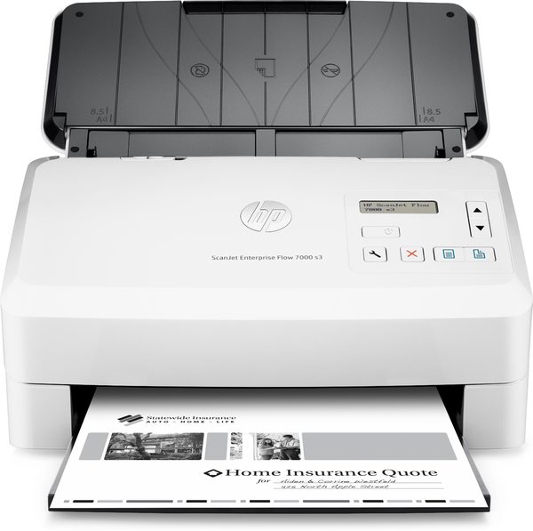 HP ScanJet Enterprise Flow 7000 s3 Sheet-feed Scanner, Center, Front, with output