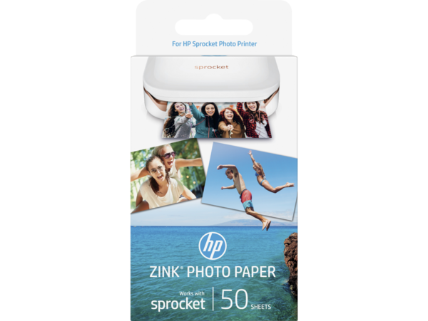 HP Zink 2x3 50 Sheet Gloss Adhesive Photo Media EU, 1DE37A