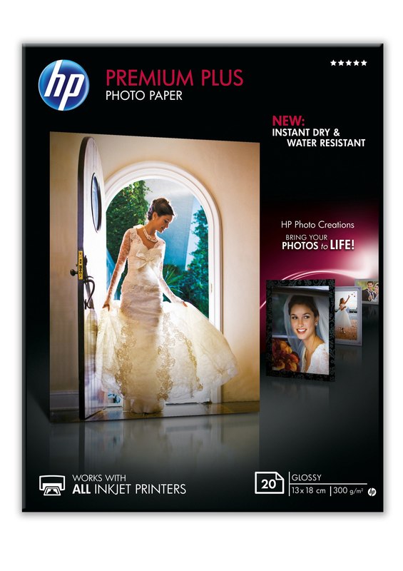 Hp Premium Plus Glossy Photo Paper 20 Sht 13 X 18 Cm