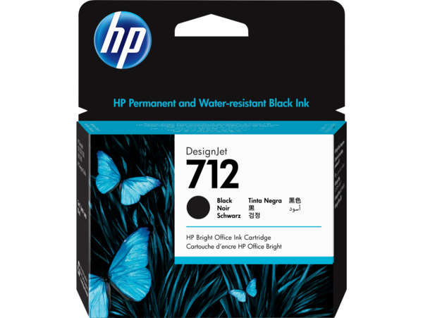 HP 712 80ml Black DesignJet Ink Cartridge WW